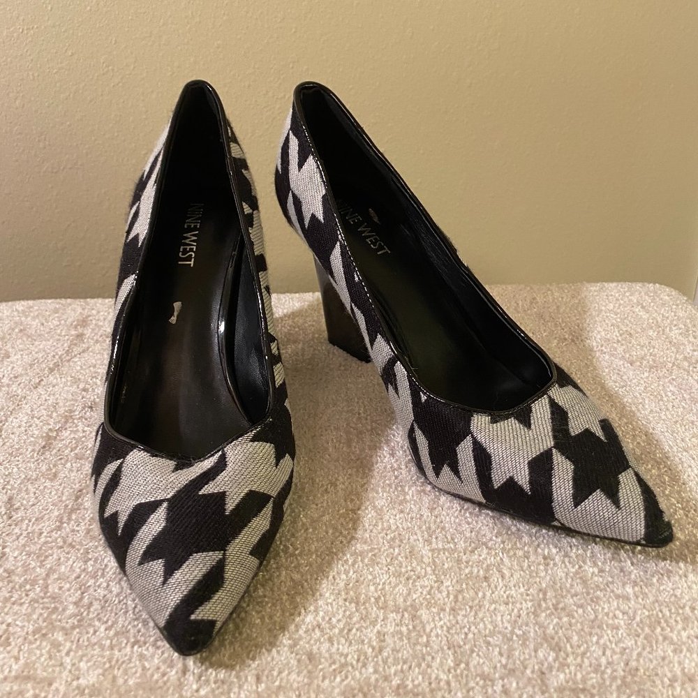 Silver & Black Nine West Heels